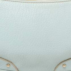 Pre Owned Dolce & Gabbana Turquoise Leather Shoulder Bag