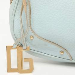Pre Owned Dolce & Gabbana Turquoise Leather Shoulder Bag