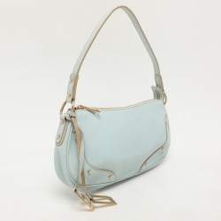 Pre Owned Dolce & Gabbana Turquoise Leather Shoulder Bag
