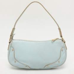 Pre Owned Dolce & Gabbana Turquoise Leather Shoulder Bag