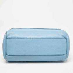 Pre Owned Dolce & Gabbana Blue Leather Large Miss Sicily Top Handle Bag