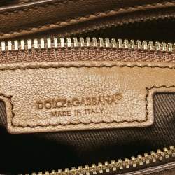 Dolce & Gabbana Brown Leopard Print Calfhair and Leather Clutch Bag