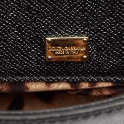 Pre Owned Dolce & Gabbana Black Leather Medium Miss Sicily Top Handle Bag