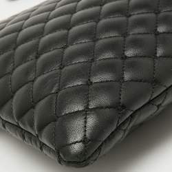 Pre Owned Dolce & Gabbana Black Quilted Leather Top Zip Pouch