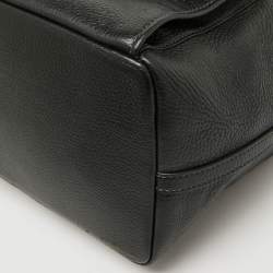 Dolce & Gabbana Black Leather Drawstring Bucket Bag