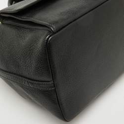 Dolce & Gabbana Black Leather Drawstring Bucket Bag