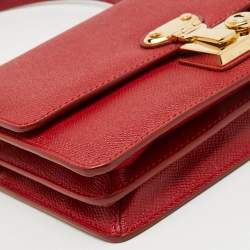 Dolce & Gabbana Red Leather Lock Flap Shoulder Bag