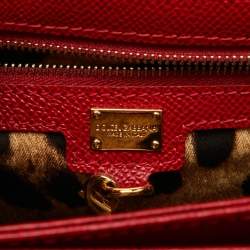 Dolce & Gabbana Red Leather Lock Flap Shoulder Bag