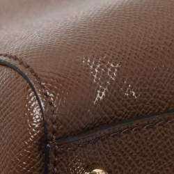 Pre Owned Dolce & Gabbana Brown Leather Miss Sicily East West Top Handle Bag