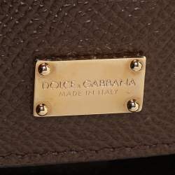 Pre Owned Dolce & Gabbana Brown Leather Miss Sicily East West Top Handle Bag