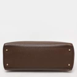 Pre Owned Dolce & Gabbana Brown Leather Miss Sicily East West Top Handle Bag