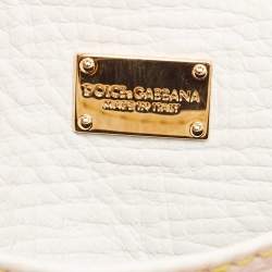 Pre Owned Dolce & Gabbana Tricolor Lizard Embossed and Leather Miss Sicily Crossbody Bag