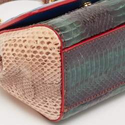 Dolce & Gabbana Multicolor Python and Croc Micro Miss Sicily Top Handle Bag