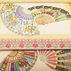Pre Owned Dolce & Gabbana Multicolor Fan Foulard Print Leather Medium Miss Sicily Top Handle Bag