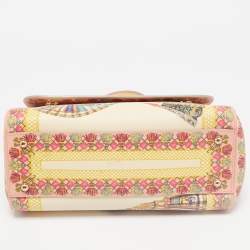 Pre Owned Dolce & Gabbana Multicolor Fan Foulard Print Leather Medium Miss Sicily Top Handle Bag