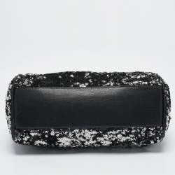 Pre Owned Dolce & Gabbana Black/Silver Sequins Large Miss Sicily Top Handle Bag
