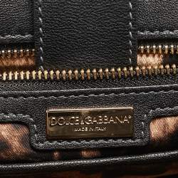 Pre Owned Dolce & Gabbana Black/Silver Sequins Large Miss Sicily Top Handle Bag