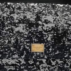Pre Owned Dolce & Gabbana Black/Silver Sequins Large Miss Sicily Top Handle Bag