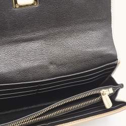 Dolce & Gabbana Brown/Beige Leather and Leather Turnlok Flap Continental Wallet