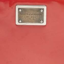 Dolce & Gabbana Red Patent Leather Zip Wristlet Wallet