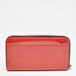 Dolce & Gabbana Red Patent Leather Zip Wristlet Wallet