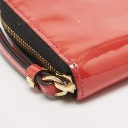 Dolce & Gabbana Red Patent Leather Zip Wristlet Wallet