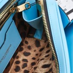 Dolce & Gabbana Blue Leather Joy Therapy Lola Studded Shoulder Bag