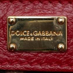 Dolce & Gabbana Red Leather Zipper Flap Top Handle Bag