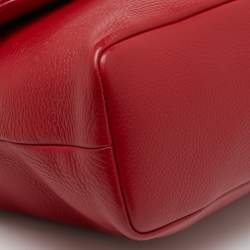 Dolce & Gabbana Red Leather Zipper Flap Top Handle Bag