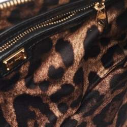 Dolce & Gabbana Black Quilted Leather Zip Wristlet Clutch
