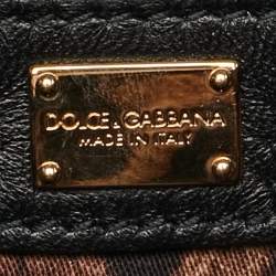 Dolce & Gabbana Black Quilted Leather Zip Wristlet Clutch