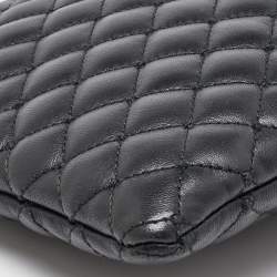 Dolce & Gabbana Black Quilted Leather Zip Wristlet Clutch