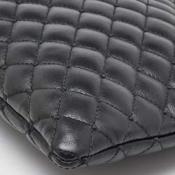 Dolce & Gabbana Black Quilted Leather Zip Wristlet Clutch