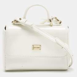 Dolce & Gabbana Bambino White Patent Leather Mini Miss Sicily Top Handle Bag