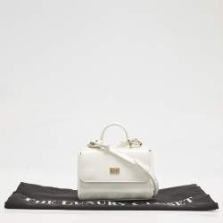 Dolce & Gabbana Bambino White Patent Leather Mini Miss Sicily Top Handle Bag