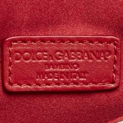 مملوكة مسبقًا Dolce & Gabbana Bambino Red/Multicolor Fabric Mini Miss Sicily Top Handle Bag