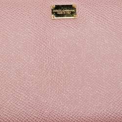 Dolce & Gabbana Pink Leather Zip Around Wallet