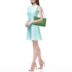 Dolce & Gabbana Green Leather Double Zip Shoulder Bag