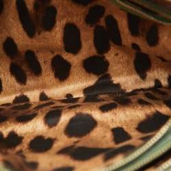 Dolce & Gabbana Green Leather Double Zip Shoulder Bag