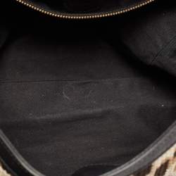 Pre Owned Dolce & Gabbana Black Crochet and Leather Floral Miss Sicily Top Handle Bag