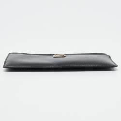 Dolce & Gabbana Black Leather Long Zip Card Case