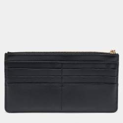 Dolce & Gabbana Black Leather Long Zip Card Case