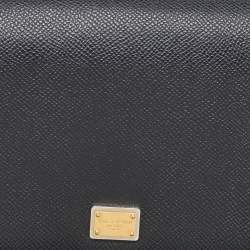Dolce & Gabbana Black Leather Flap Continental Wallet