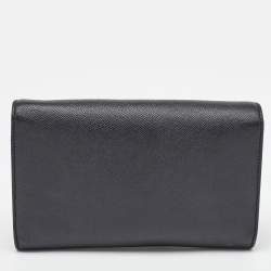 Dolce & Gabbana Black Leather Flap Continental Wallet