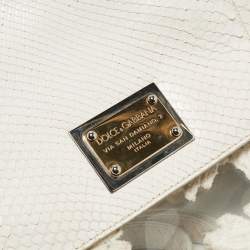 Dolce & Gabbana White Python and PVC Large Miss Sicily Top Handle Bag