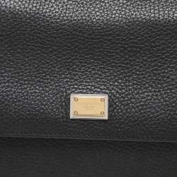Dolce & Gabbana Black Leather Miss Sicily Top Handle Bag