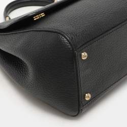 Dolce & Gabbana Black Leather Miss Sicily Top Handle Bag