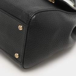Dolce & Gabbana Black Leather Miss Sicily Top Handle Bag