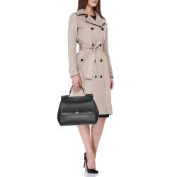 Dolce & Gabbana Black Leather Miss Sicily Top Handle Bag