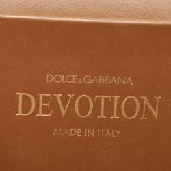 Pre Owned Dolce & Gabbana Brown Leather Small Devotion Top Handle Bag